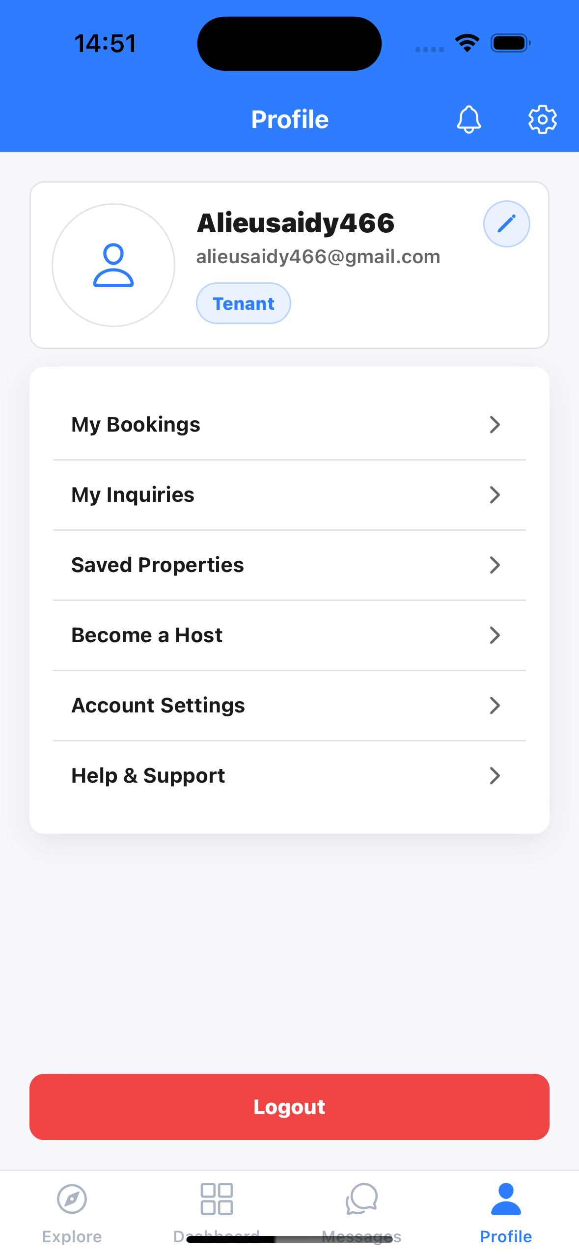 KerrFadia mobile app — Profile
