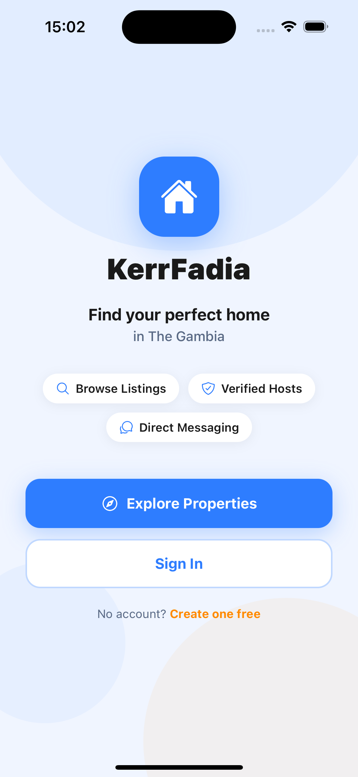 KerrFadia mobile app — Welcome